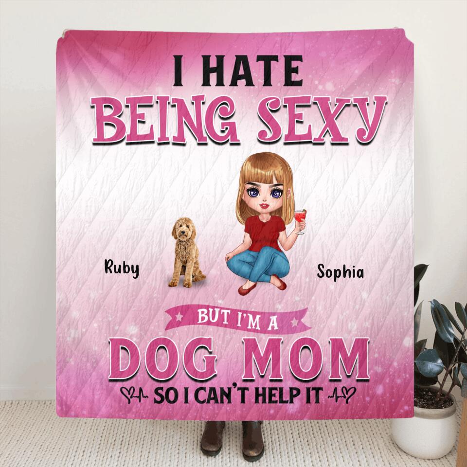 Personalized Dog Mom Pillow Cover/Fleece Blanket/Quilt - Gift Idea For Dog  Lover - Rockin' The Dog Mom Life -  Up to 6 Dogs