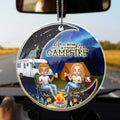 Personalized Camping Moon Night Chibi Ornament - Couple With Up to 3 Dogs - Gift Idea For Camping lover - Making Memories One Campsite At A Time