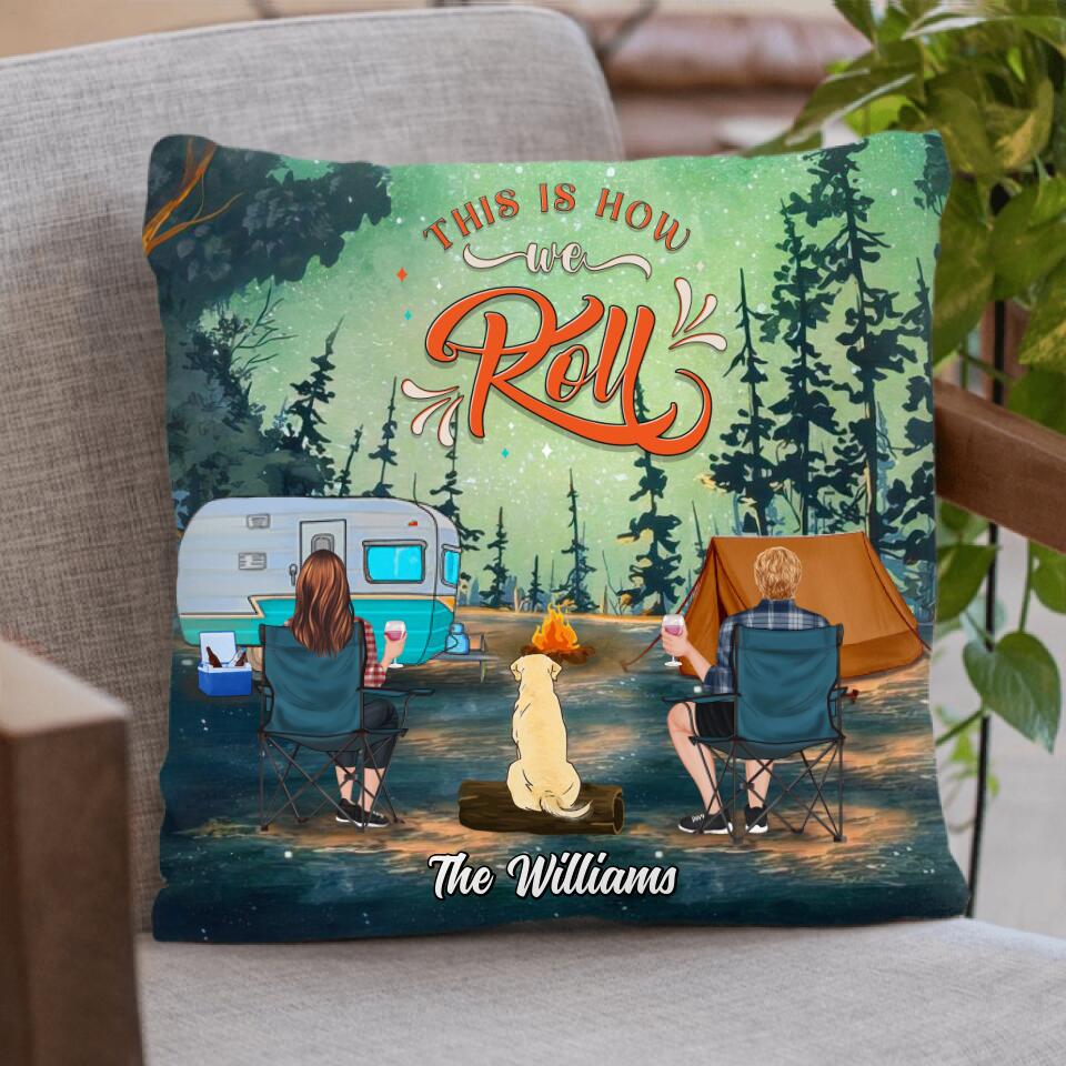 Personalized Camping With Dogs Quilt/Fleece Blanket & Pillow Cover - Up to 4 Dogs - Gift Idea For Camping/Dog Lover - Always At Home Wherever We Roam