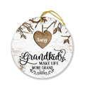 Personalized Grandkids Ornament - Up to 6 Kids - Best Gift For Kids - Grandkids Make Life More Grand