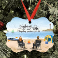 Personalized Kayak Camping Ornament - Couple With Up to 3 Dogs - This Is Our Happy Place