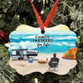Personalized Beach Camping Ornament - Up to 6 Kids, 2 Pets - Best Gift For Camping Lover - Camping Partners For Life