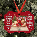 Personalized Christmas Pet Dad Ornament - Man With Up to 4 Pets - Gift For Cat/Dog Lover - I Work Hard So My Babies Can Have A Better Life