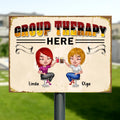Personalized Friends Chibi Metal Sign - Up to 5 People - Best Gift For Friends - Group Therapy Here