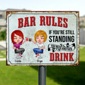 Personalized Friends Chibi Metal Sign - Up to 5 People - Best Gift For Friends - Bad Rules