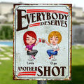 Personalized Friends Chibi Metal Sign - Up to 5 People - Best Gift For Friends - Everybody Deserves Another Shot