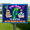 Personalized Tiki Bar Metal Sign - Gift For Couple/Single/Bar Lovers - Tiki Bar Gettin' Freaky At The Tiki