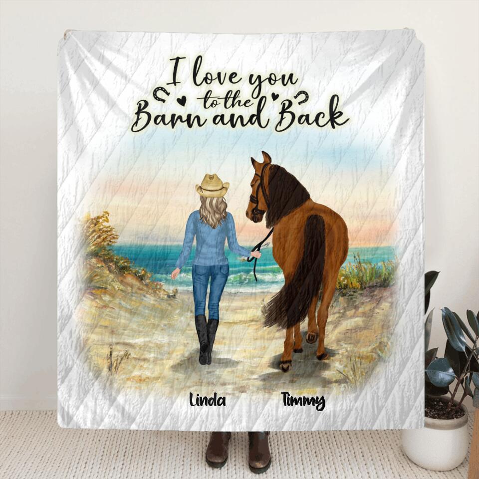 Personalized Horse Girl Quilt/Fleece Throw Blanket  - Up to 7 Horses - Best Gift For Horse Lover - Just A Girl Who Loves Horses