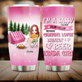 Personalized Camping Girl Tumbler - Gift Idea For Camping Lovers - I'm A Sassy Talkin' Flip - Flop Camping Lovin' Drinkin' Beer Kinda Girl