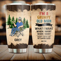 Personalized Grumpy Old Man Camping Tumbler - Gift Idea For Camping Lover - I'm A Grumpy Old Man
