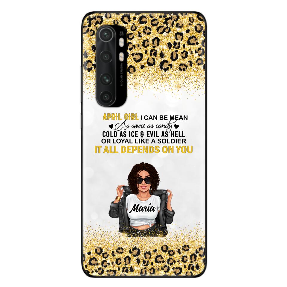 Custom Personalized Girl Month Phone Case - Gift Idea For Girl/ Friend - April Girl I Can Be Mean - Case For Xiaomi, Oppo And Huawei