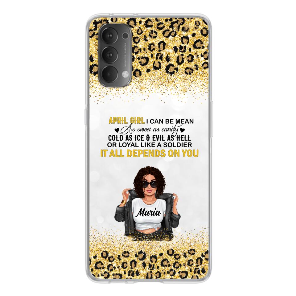 Custom Personalized Girl Month Phone Case - Gift Idea For Girl/ Friend - April Girl I Can Be Mean - Case For Xiaomi, Oppo And Huawei