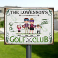 Personalized Golf Club Metal Sign - Adult/Couple/Parents With Up to 2 Kids - Gift Idea For Family/Golf Lovers