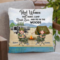 Personalized Fishing Pillow Cover/Fleece Throw Blanket/Quilt - Best Gift For Fishing Lovers - Reel Women Fish, Hunt, Camp, Drink Beer And Pee In The Woods