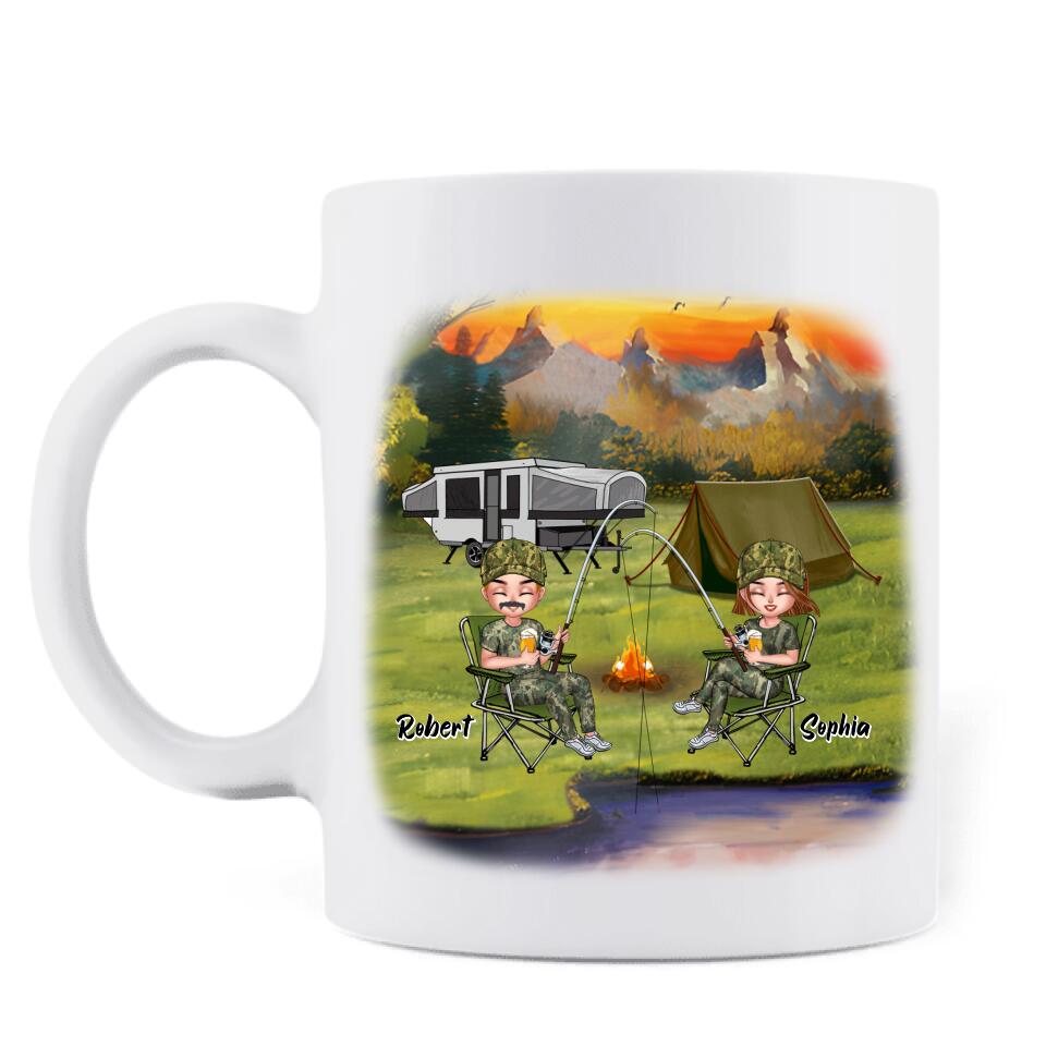 Personalized Fishing Coffee Mug - Best Gift For Fishing Lovers - Reel Women Fish, Hunt, Camp, Drink Beer And Pee In The Woods