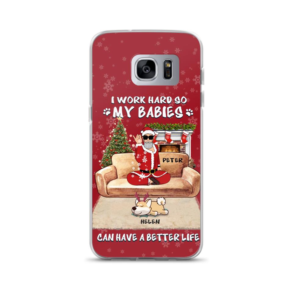Personalized Christmas Pet Dad Phone Case - Man With Up to 4 Pets - Gift For Cat/Dog Lover - Case For iPhone And Samsung