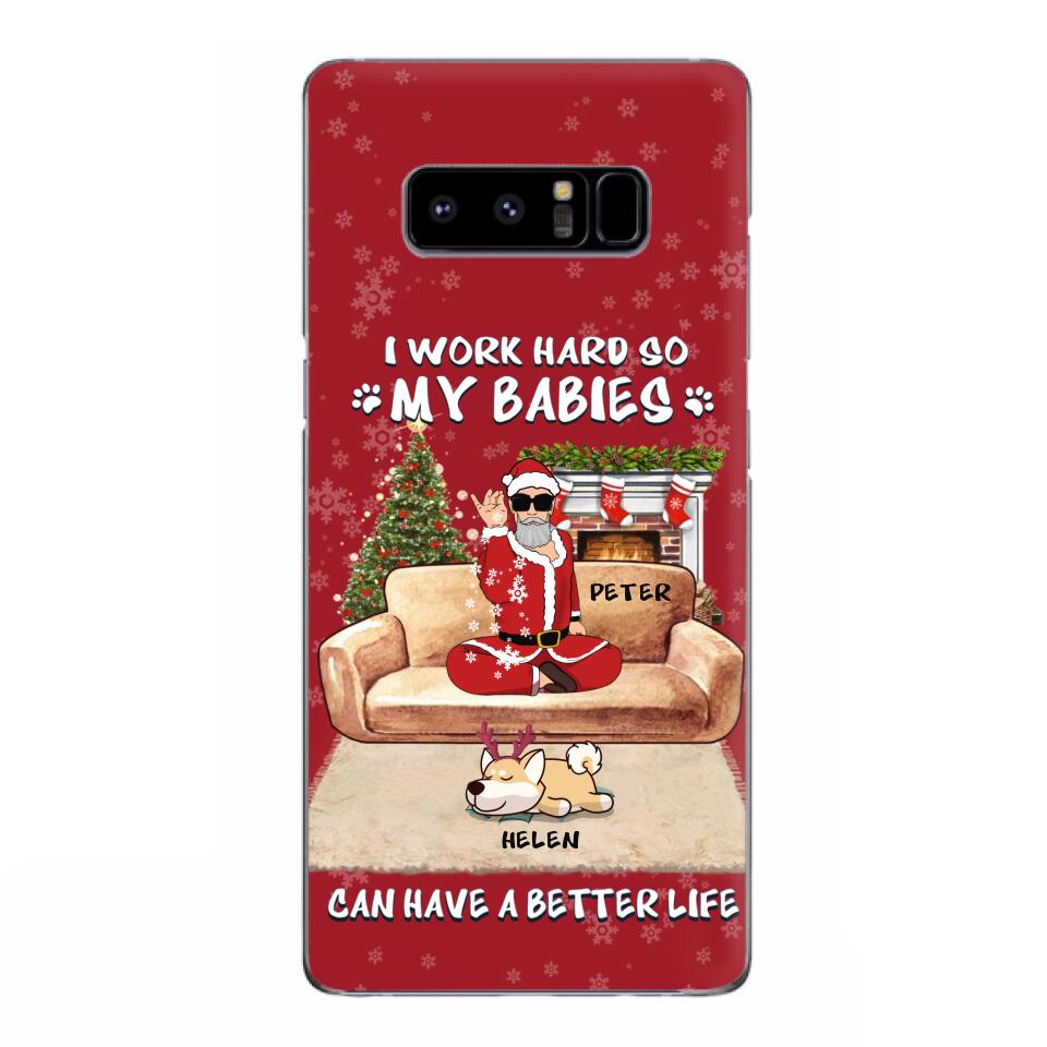 Personalized Christmas Pet Dad Phone Case - Man With Up to 4 Pets - Gift For Cat/Dog Lover - Case For iPhone And Samsung