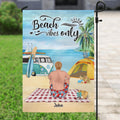 Personalized Camping Beach Flag - Up to 4 People - Best Gift For Camping Lover/Couple - The Beach Is Our Happy Place