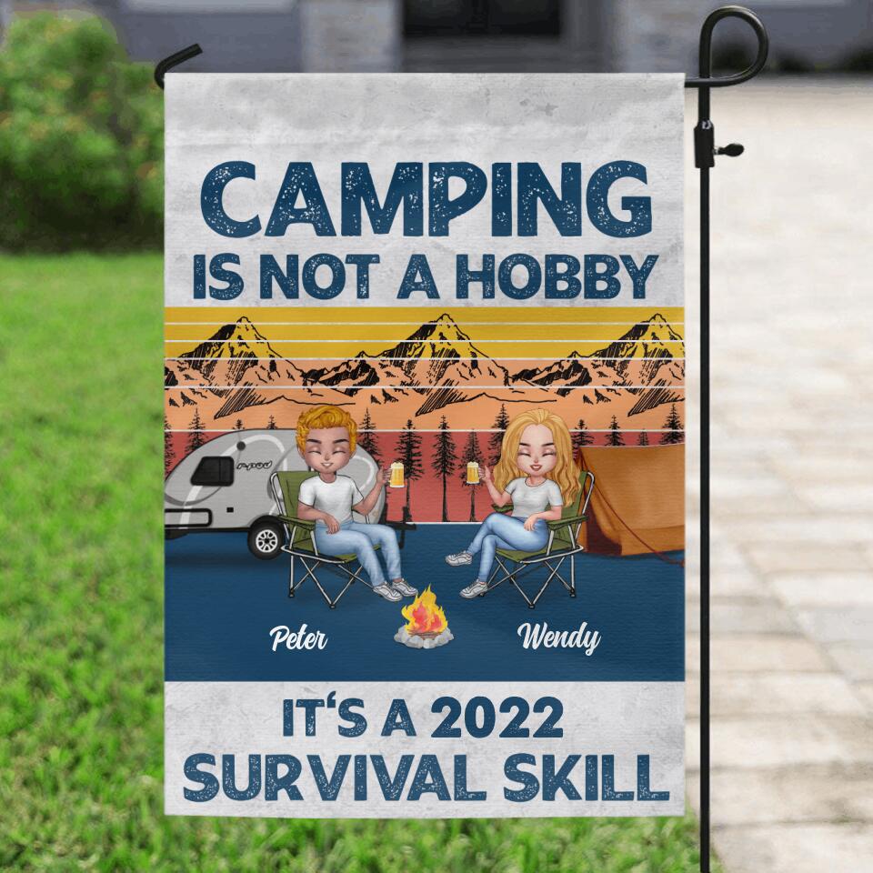 Personalized Camping Flag Sign - Gift For Couple/Single/Camping Lovers - Camping Is Not A Hobby