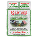 Personalized Camping Couple Quilt Bed Sets - Best Gift Idea For Couple/Camping Lovers - To My Wife I Wish I Could Turn Back The Clock