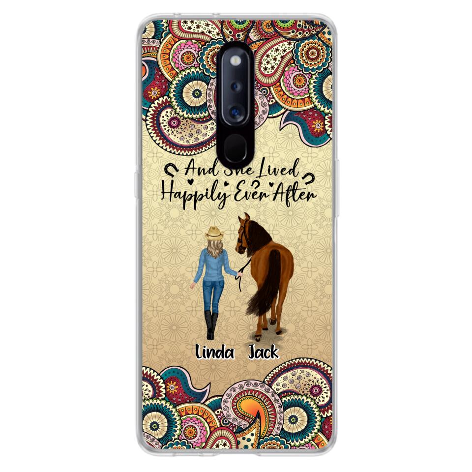 Personalized Horse Girl Phone Case - Up to 4 Horses - Gift Idea For Horse Lovers - And She Lived Happily Ever After - Case For Xiaomi/Huawei/Oppo
