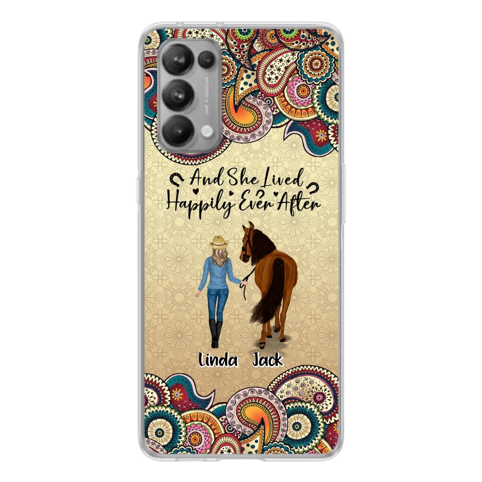 Personalized Horse Girl Phone Case - Up to 4 Horses - Gift Idea For Horse Lovers - And She Lived Happily Ever After - Case For Xiaomi/Huawei/Oppo