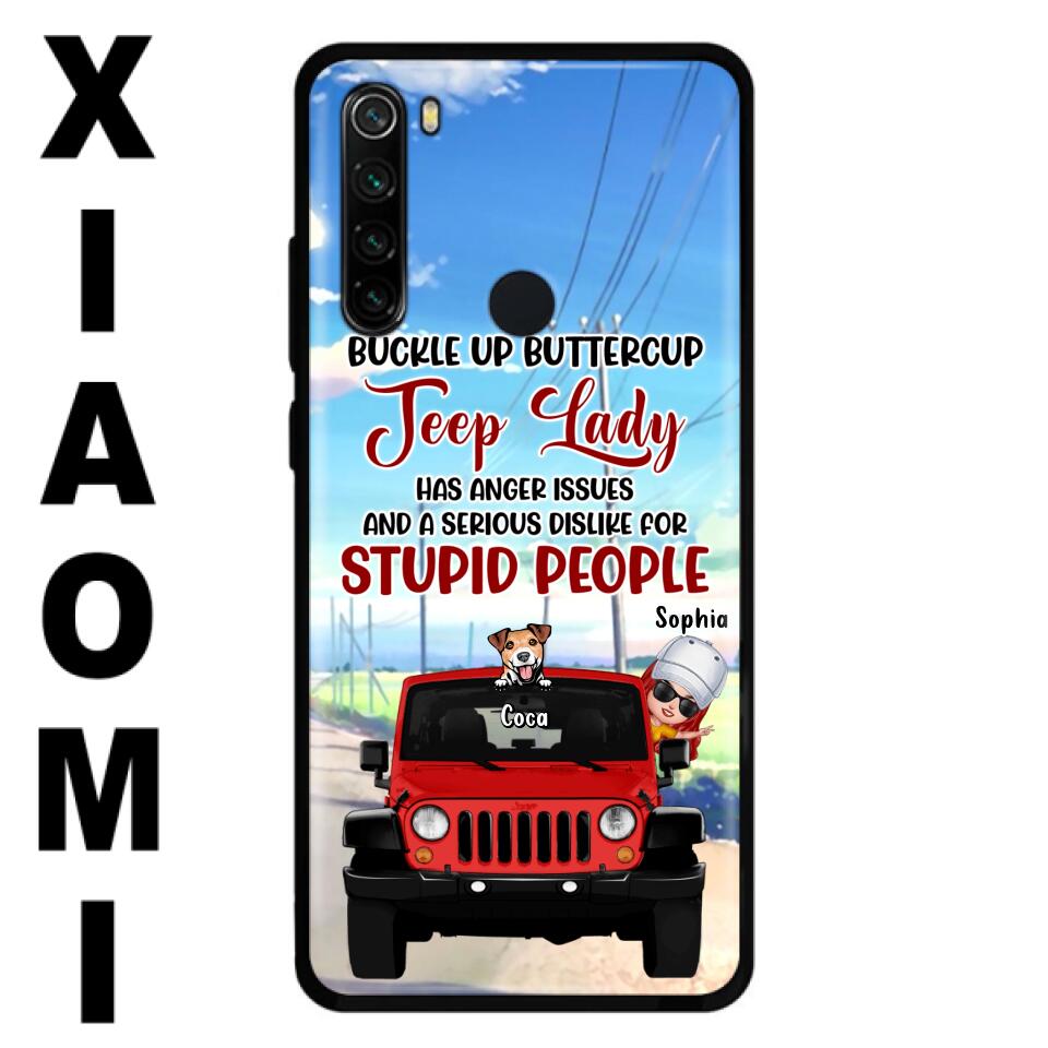 Personalized Off-road Lady Phone Case - Up to 5 Dogs - Gift Idea For Dog/Off-road Lover - Buckle Up Buttercup - Case For Xiaomi, Huawei And Oppo