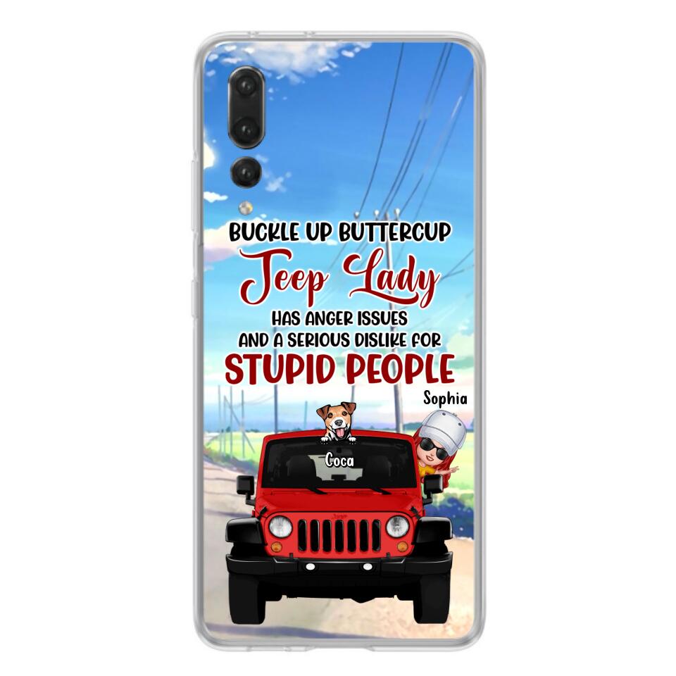 Personalized Off-road Lady Phone Case - Up to 5 Dogs - Gift Idea For Dog/Off-road Lover - Buckle Up Buttercup - Case For Xiaomi, Huawei And Oppo