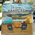 Personalized Camping In Rocky Mountain National Park Fleece/Quilt Blanket - Adult/Couple/Parents With Up to 3 Kids And 3 Pets - Gift Idea For Family/Camping Lover - Life Is Better Around The Campfire