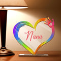 Personalized Nana Heart Acrylic Plaque - Up to 7 Kids - Best Gift For Mother's Day