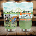 Personalized Camping Tumbler - Gift For Couple/Camping Lovers with up to 4 Pets - I Love Camping And By Camping ... I Mean Drinking Outside