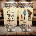 Personalized Horse And Dog Tumbler - Up to 2 Dogs - Gift Idea For Horse/Dog Lovers - Never Walk Alone