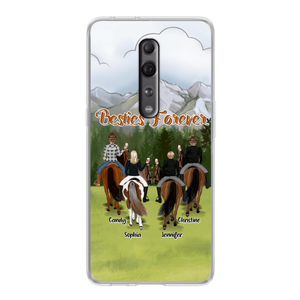 Custom Personalized Riding Horse Friends Huawei/Xiaomi/Oppo Cases - Gift for Besties, Horse Lovers - Up to 4 Besties - Besties Forever