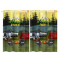 Personalized Family Camping Trip Window Curtain - Couple/Single Parent/Parents With Up to 3 Kids And 4 Pets - Gift Idea For Whole Family/Camping Lover - Home Is Where We Park It