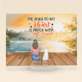 Personalized Dog Mom Dad Acrylic Plaque - Up to 4 Dogs - Gift Idea For Dog Lover/Couple - The Road To My Heart Is Paved With Paw Prints