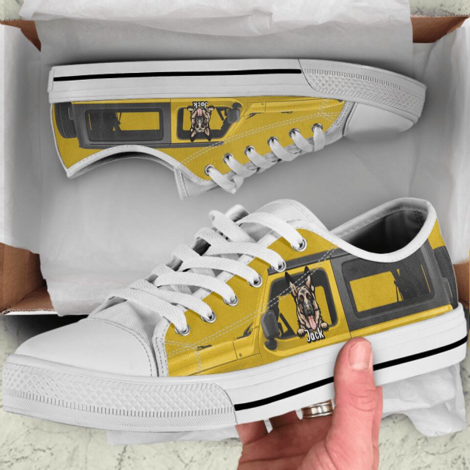 Personalized Off-road And Dog Sneakers - Up to 4 Dogs - Gift For Off-road/Dog Lovers