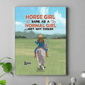 Personalized Horse Girl Canvas - Up to 3 People - Gift Idea For Horse Lover - Horse Girl Same As A Normal Girl Just Way Cooler