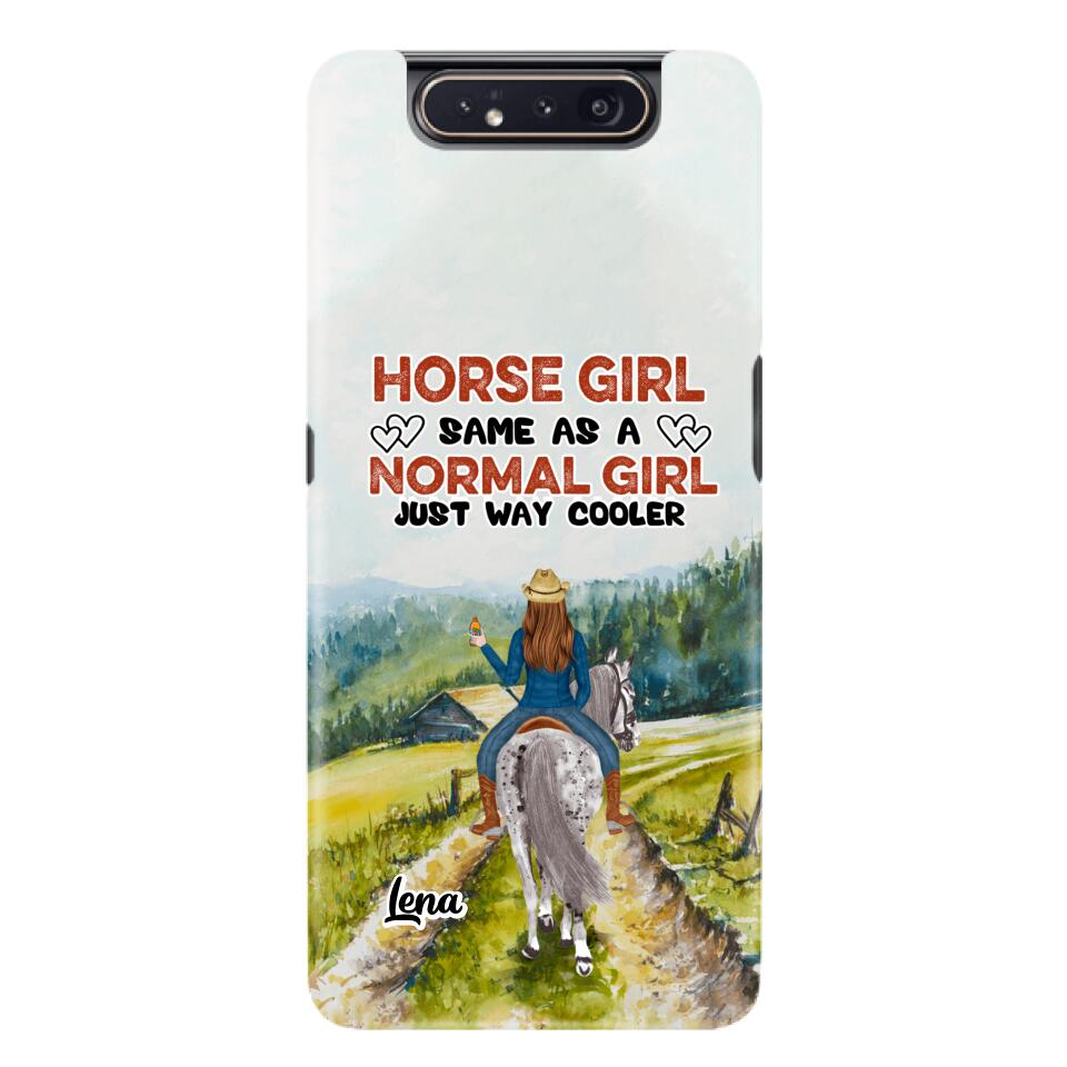 Custom Personalized Horse Girl Phone Case - Upto 3 People - Gift Idea For Horse Lover - Horse Girl Same As A Normal Girl Just Way Cooler - Case For iPhone/Samsung
