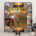Personalized Father & Son Biker Fleece Throw Blanket/Quilt - Father's Day Gift Idea For Bike Lovers - To My Dad