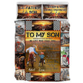 Personalized Father & Son Biker Quilt Bed Sets - Gift Idea For Bike Lovers From Father To Son - To My Son