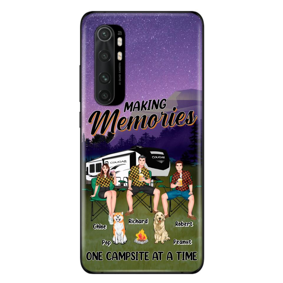 Personalized Camping Phone Case - Gift Idea For Camping Lover/Friends/Couple - Up to 3 People And 2 Dogs - Making Memories One Campsite At A Time - Case For Xiaomi, Oppo And Huawei