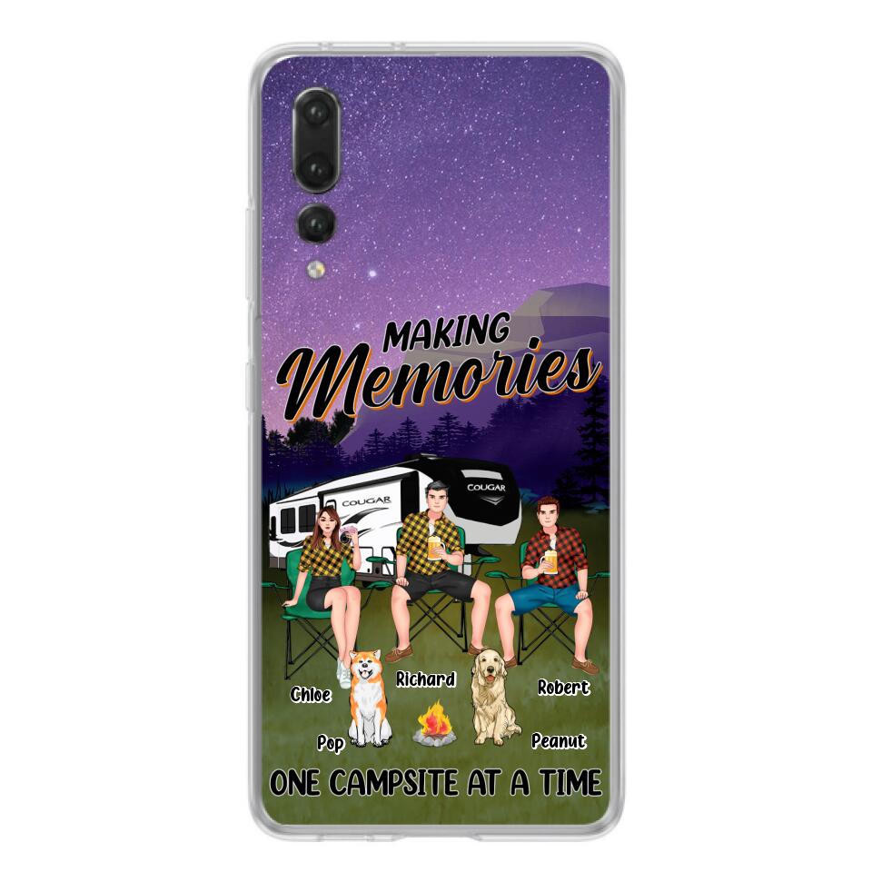 Personalized Camping Phone Case - Gift Idea For Camping Lover/Friends/Couple - Up to 3 People And 2 Dogs - Making Memories One Campsite At A Time - Case For Xiaomi, Oppo And Huawei