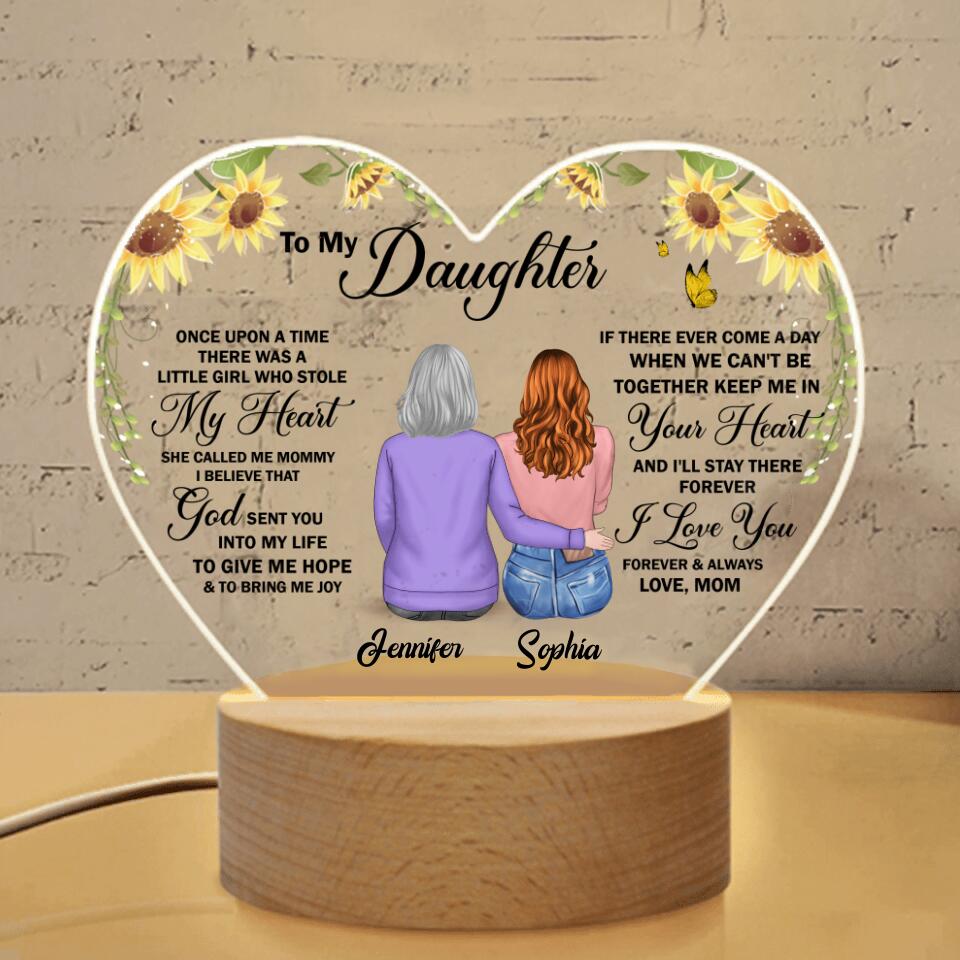 Personalized Wedding Heart-Shaped Acrylic Photo Panel - Gift Idea For Daughter - To My Daughter Once Upon A Time There Was A Litte Girl Who Stole