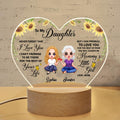 Custom Personalized To My Daughter Heart Acrylic Photo Panel with Light Base - Gift Idea For Daughter - You Will Always Be Mommy's Little Girl