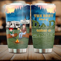 Personalized Camping Dad Tumbler - Gift Idea For Father's Day/Camping Lover - Father/Parents With Up to 2 Kids And 4 Dogs - The Best Kind Of Dad Raises A Camper