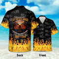Personalized Biker Old Man Hawaiian Shirt without Pocket - Gift Idea For Father's Day/Biker Lover - As An Old Biker I Say God Bless America