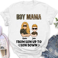 Personalized Boy Mom Shirt/Pullover Hoodie - Up to 5 Kids - Birthday, Mother's Day Gift For Mom, Mother - Boy Mama From Son Up To Son Down