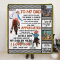 Personalized Father & Son Biker Fleece Throw Blanket/Quilt - Father's Day Gift Idea For Bike Lovers - To My Dad I Know It's Not Easy To Raise A Child