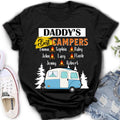 Personalized Daddy's Best Campers Shirt/Pullover Hoodie - Up to 8 Kids - Gift Idea For Father's Day/Camping Lover