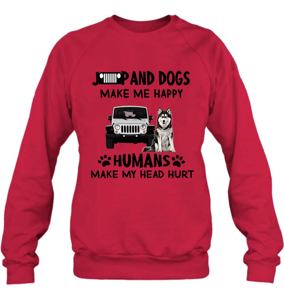 Personalized Off-road And Dogs Make Me Happy Shirt/Pullover Hoodie - Gift Idea For Off-road/Dog Lover